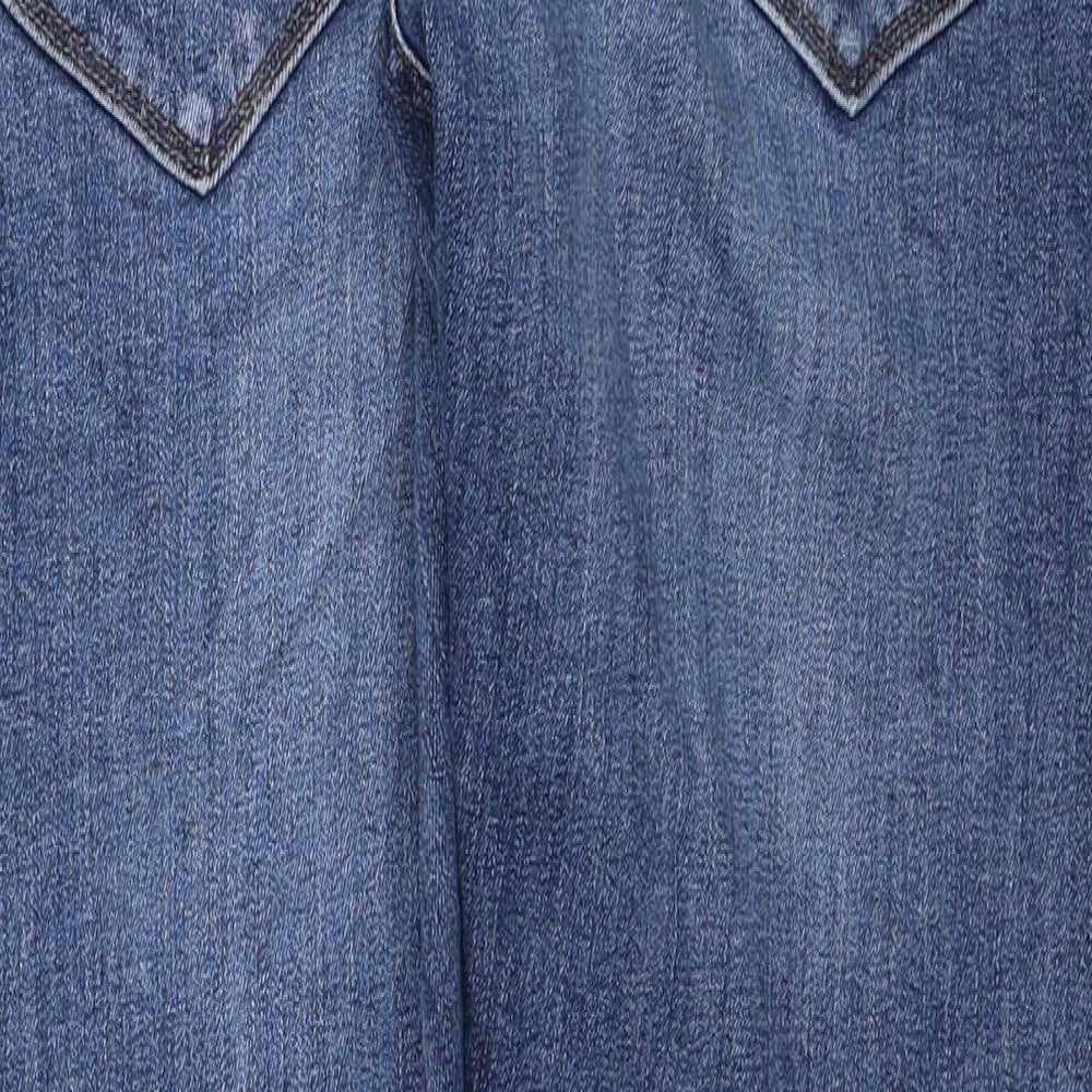 Marks and Spencer Mens Blue Cotton Skinny Jeans Size 32 in L27 in Regular Zip