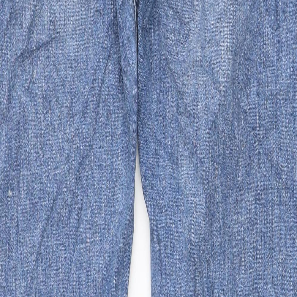 Marks and Spencer Womens Blue Cotton Flared Jeans Size 10 L31 in Slim Zip