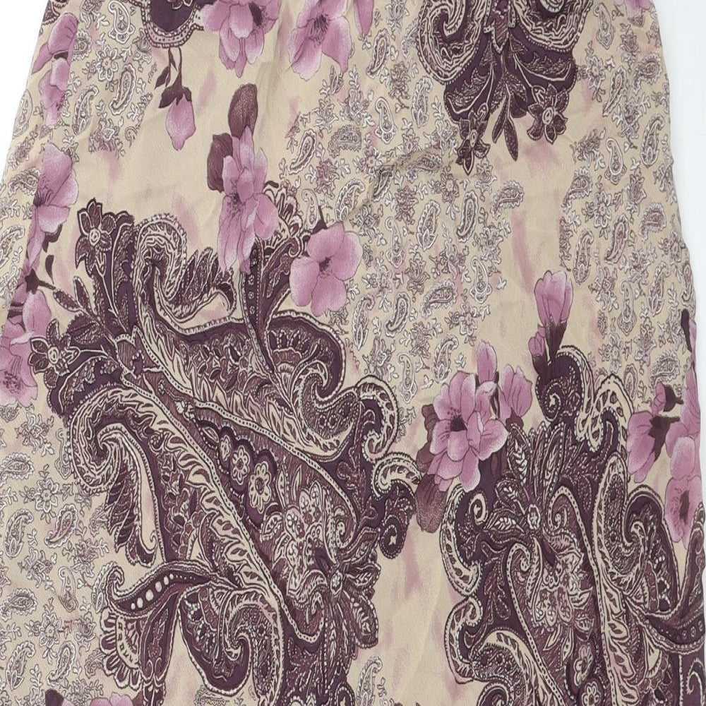 Canvas Womens Multicoloured Geometric Viscose Tulip Skirt Size 14