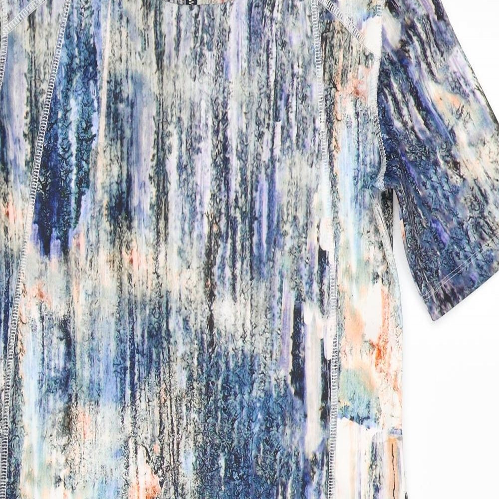 NEXT Womens Multicoloured Tie Dye Polyester T-Shirt Dress Size 10 Scoop Neck Zip