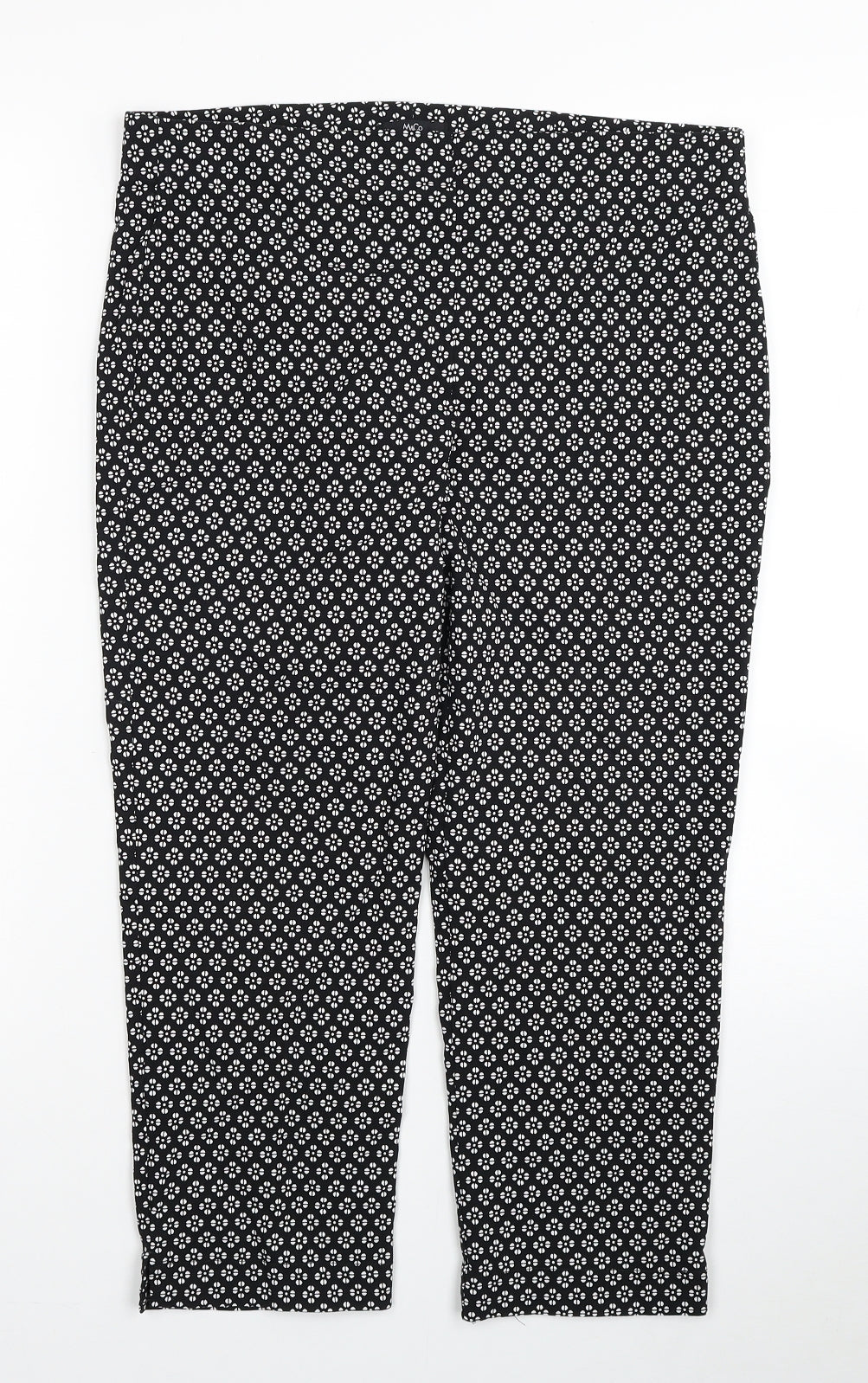 M&Co Womens Black Geometric Viscose Jegging Jeans Size 14 L20 in Regular - Cropped