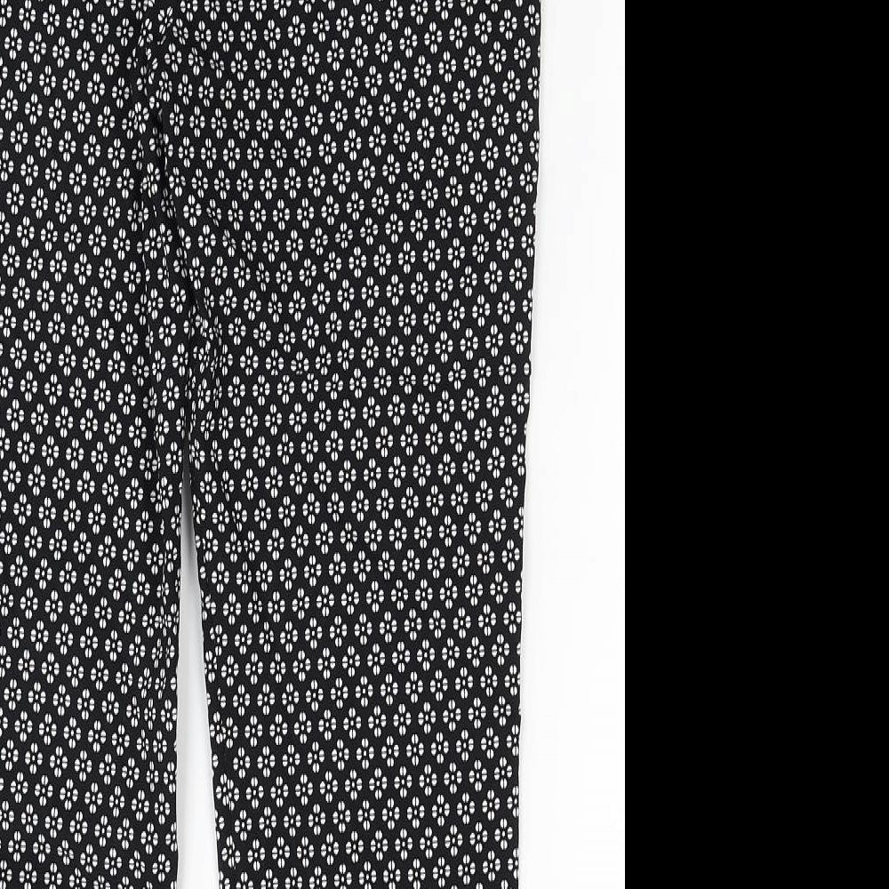 M&Co Womens Black Geometric Viscose Jegging Jeans Size 14 L20 in Regular - Cropped