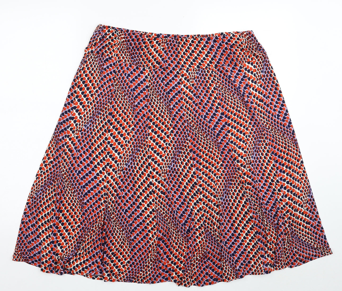 Nightingales Womens Red Geometric Polyester Pleated Skirt Size 16