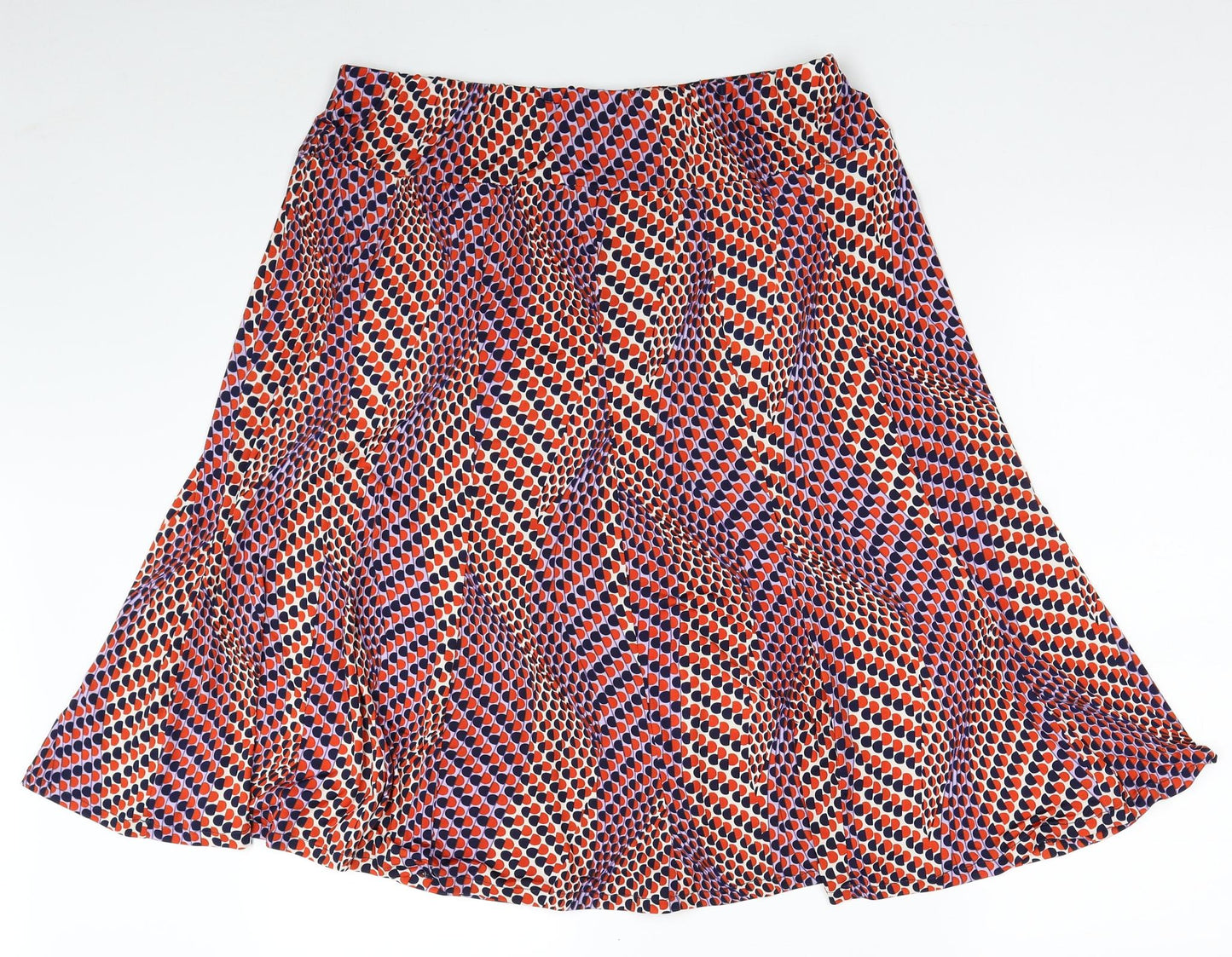 Nightingales Womens Red Geometric Polyester Pleated Skirt Size 16