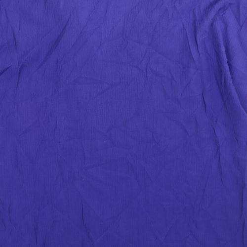 Choices Womens Purple Viscose Basic Button-Up Size 16 Collared