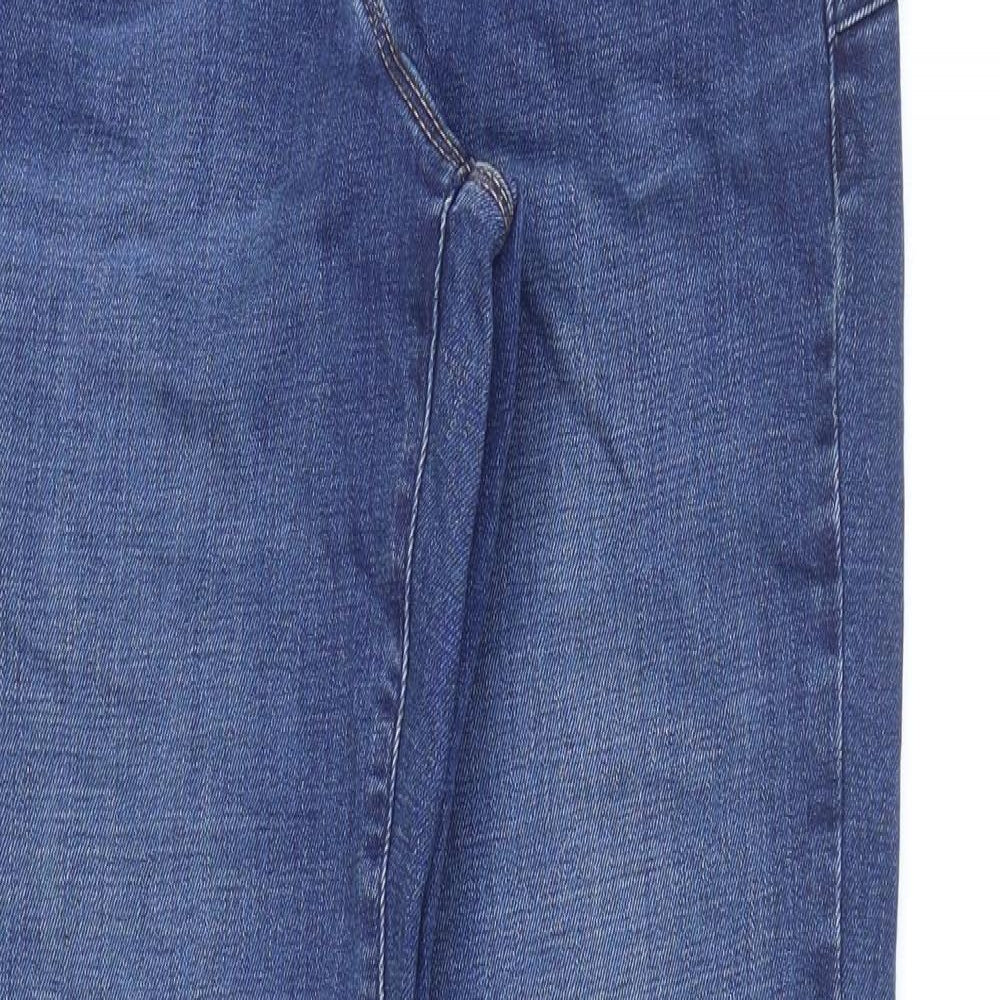 NEXT Womens Blue Cotton Straight Jeans Size 14 L32 in Regular Zip