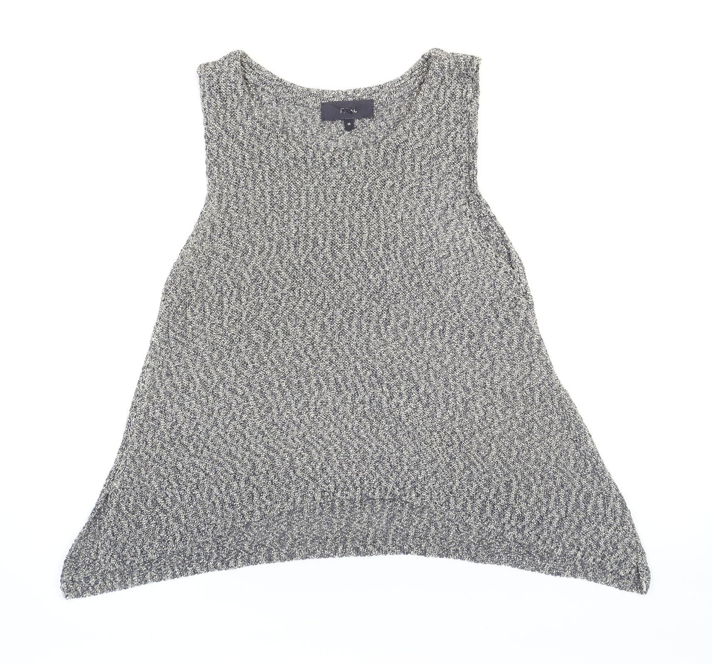 NEXT Womens Grey Round Neck Acrylic Vest Jumper Size 10