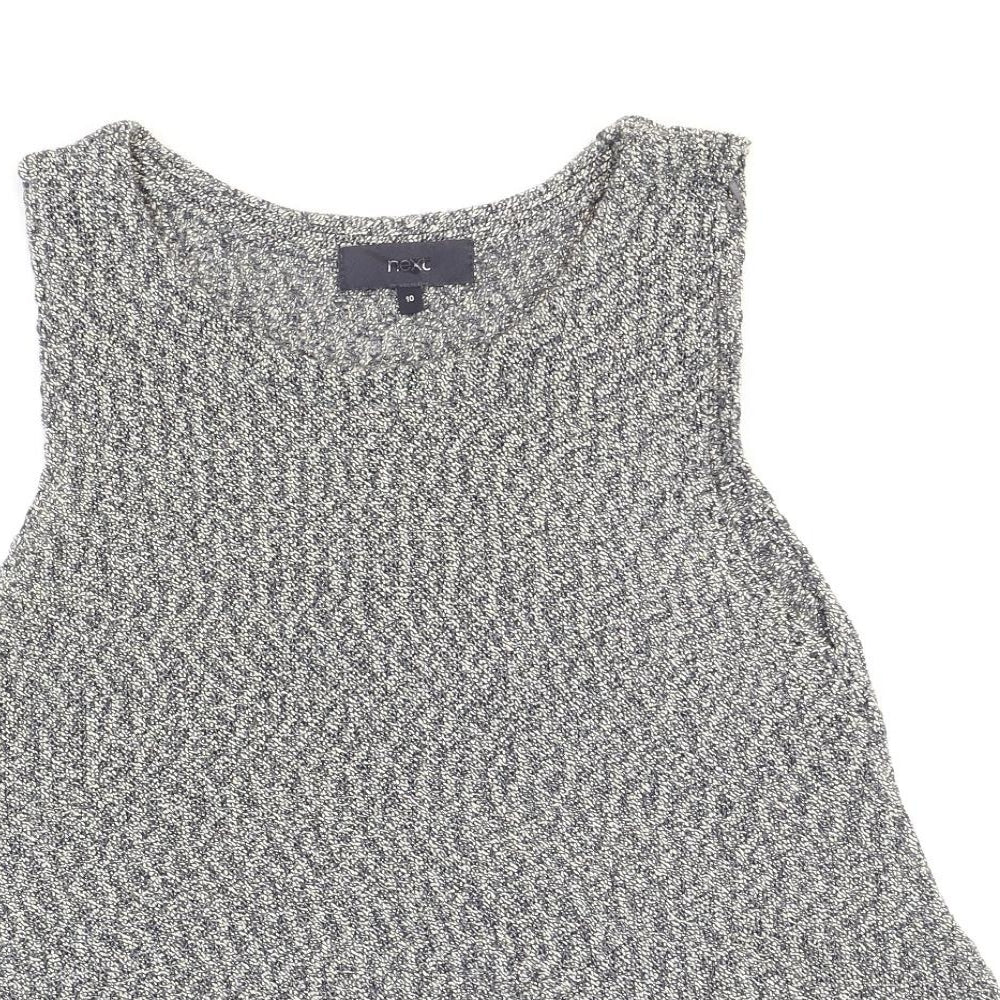 NEXT Womens Grey Round Neck Acrylic Vest Jumper Size 10