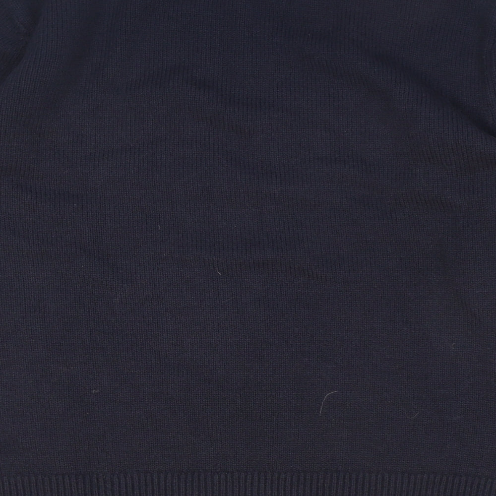TU Mens Blue Round Neck Acrylic Pullover Jumper Size M - Christmas Snowmen