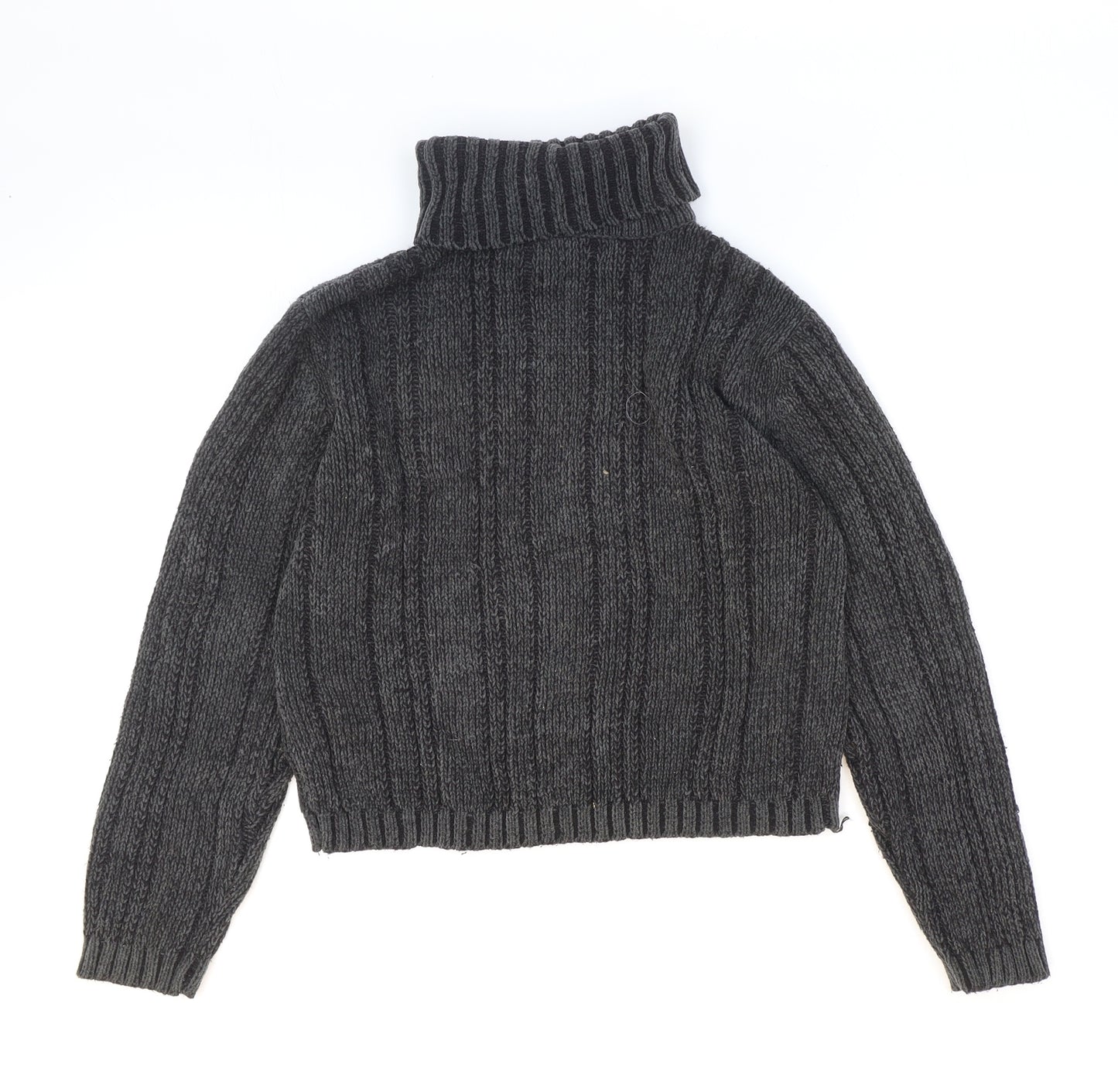 Here & There Womens Grey Roll Neck Acrylic Pullover Jumper Size M