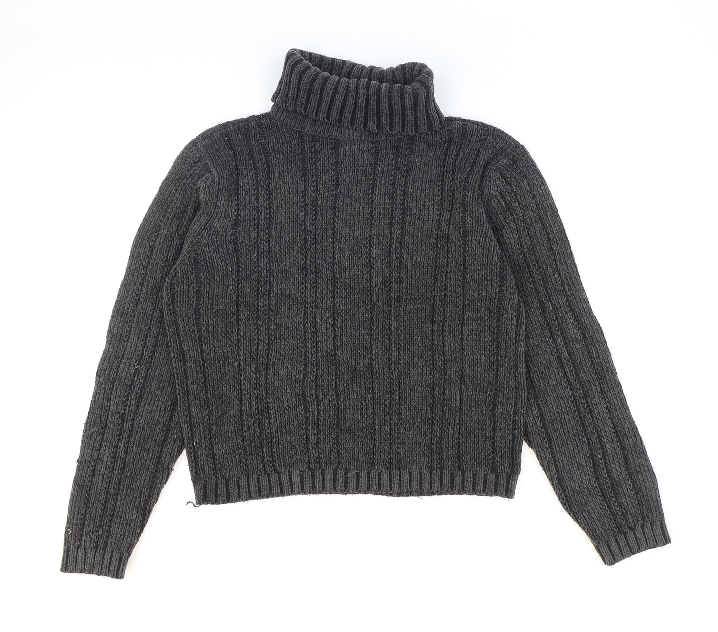 Here & There Womens Grey Roll Neck Acrylic Pullover Jumper Size M