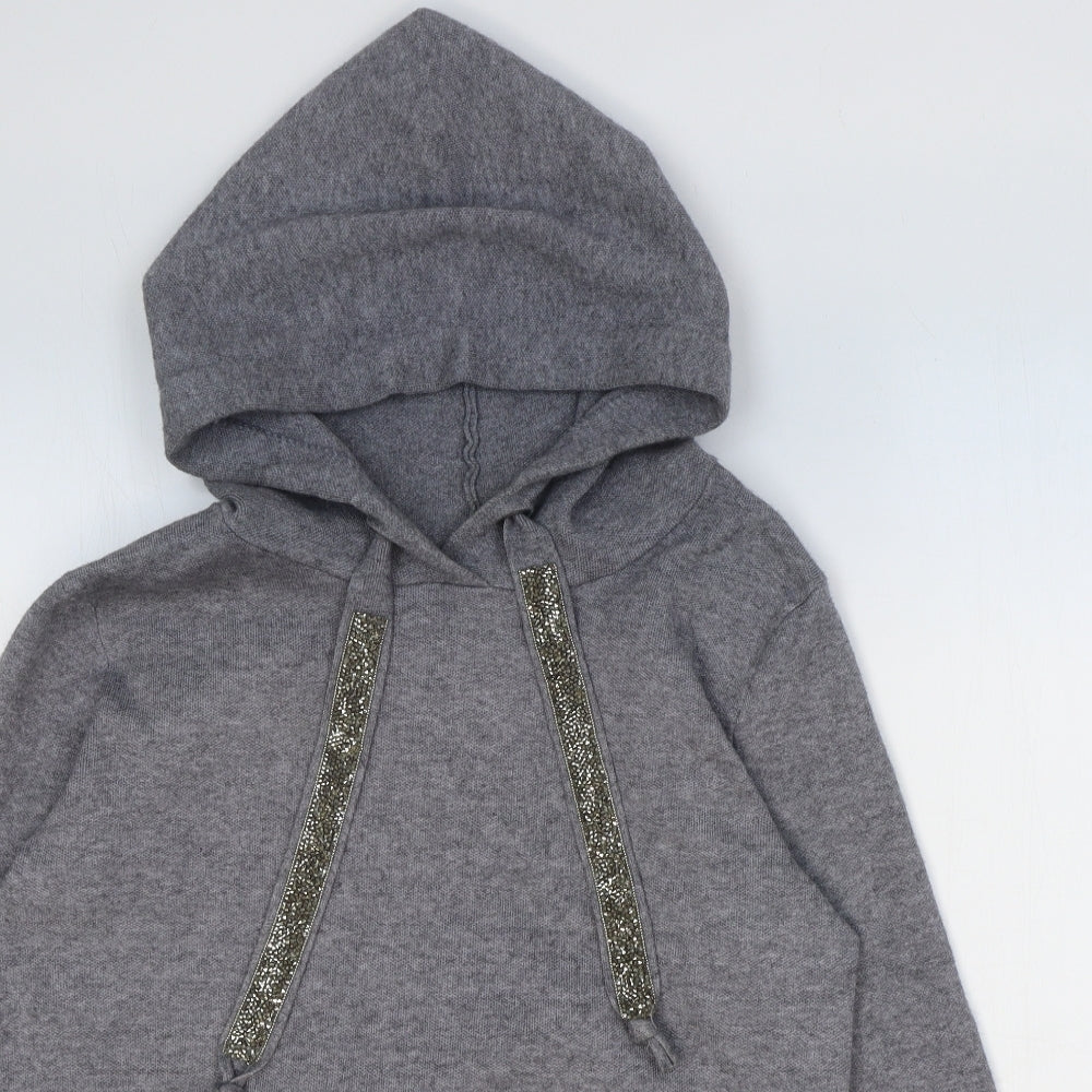 Zara Womens Grey Round Neck Viscose Pullover Jumper Size M