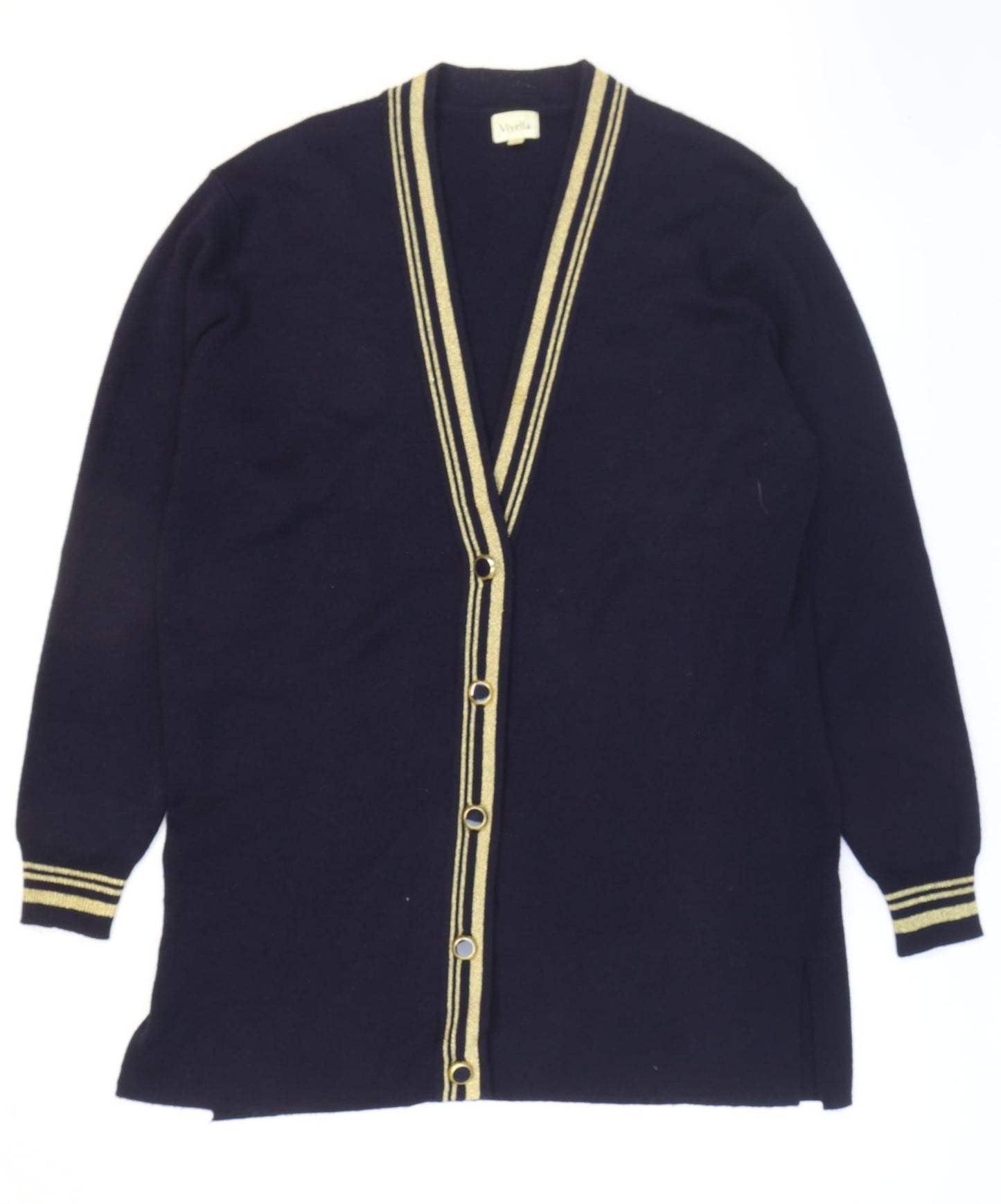 Viyella Womens Blue V-Neck Acrylic Cardigan Jumper Size M