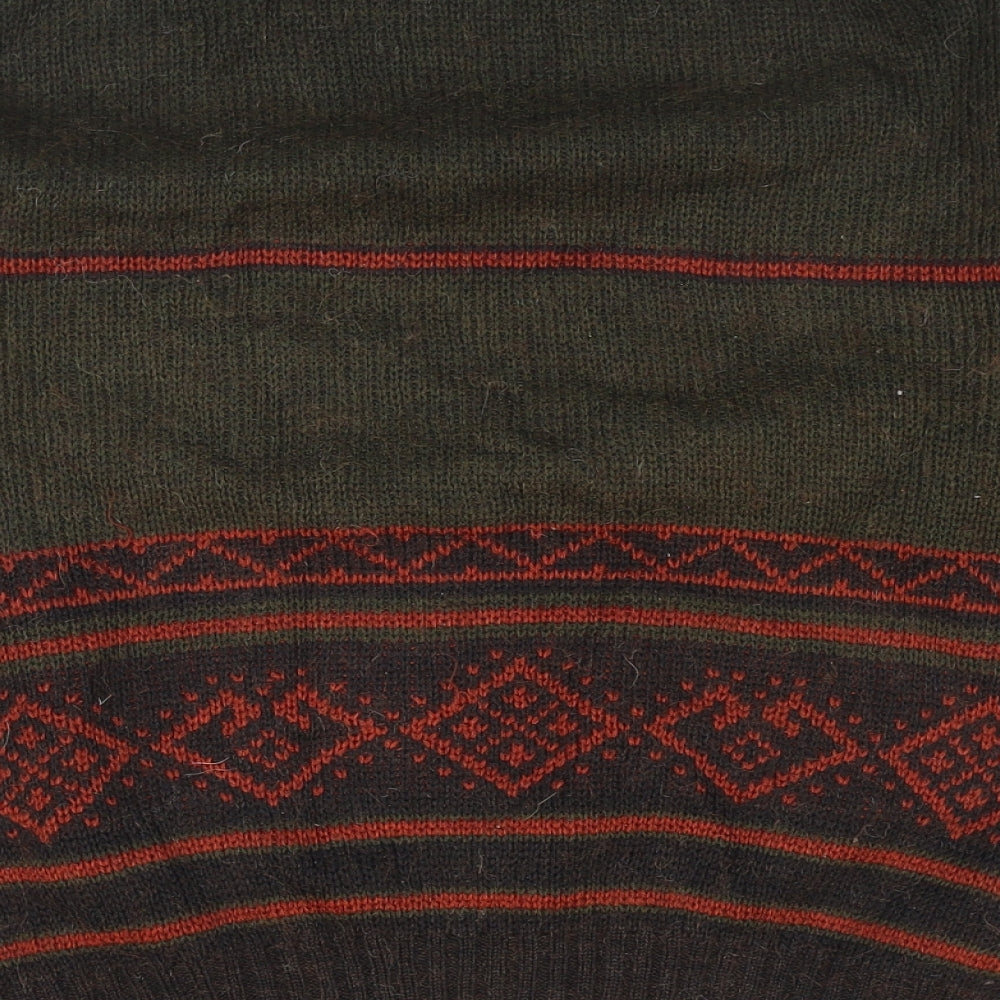 St Michael Womens Multicoloured Round Neck Geometric Acrylic Pullover Jumper Size 40 - Christmas