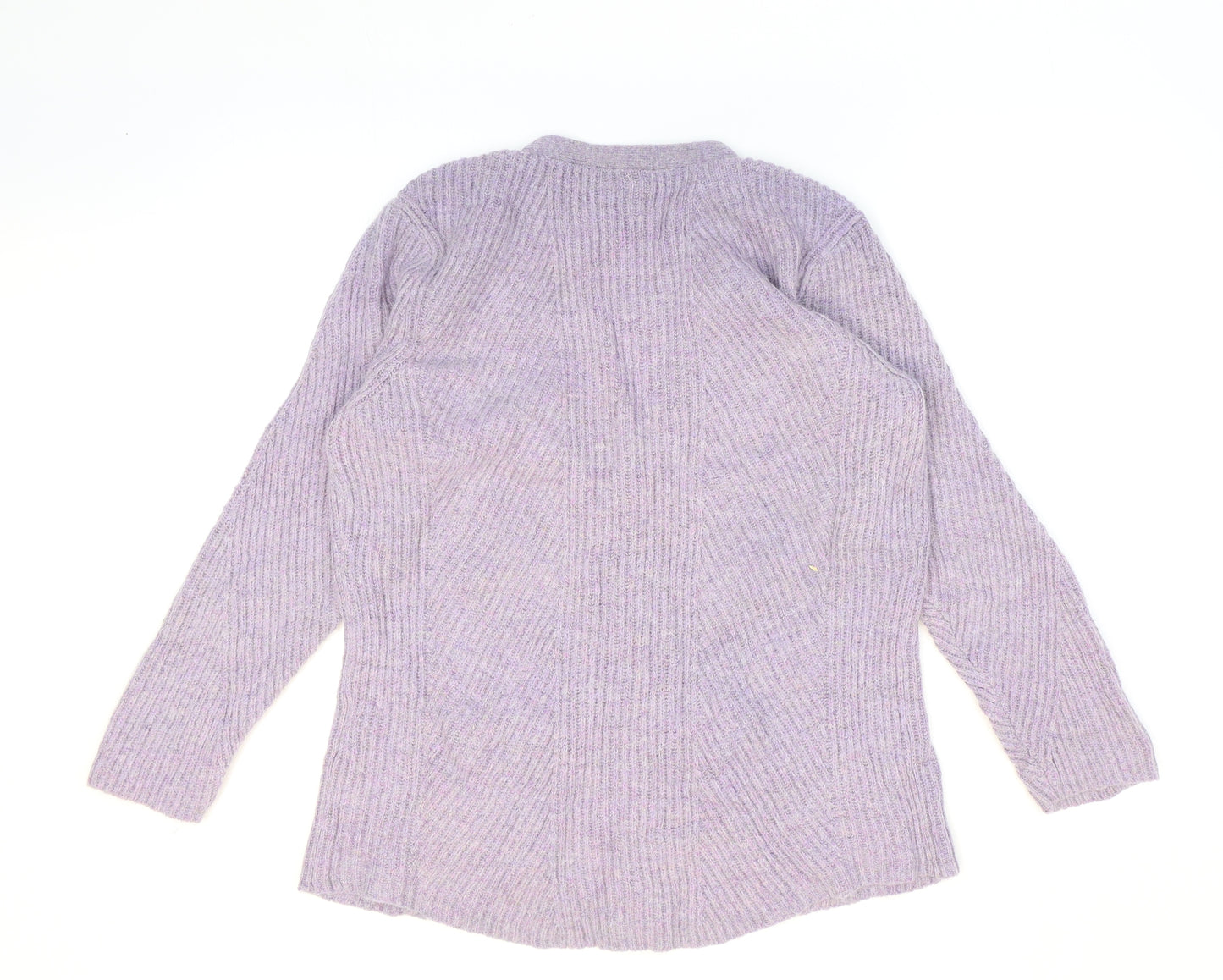 Damart Womens Purple V-Neck Acrylic Cardigan Jumper Size 18