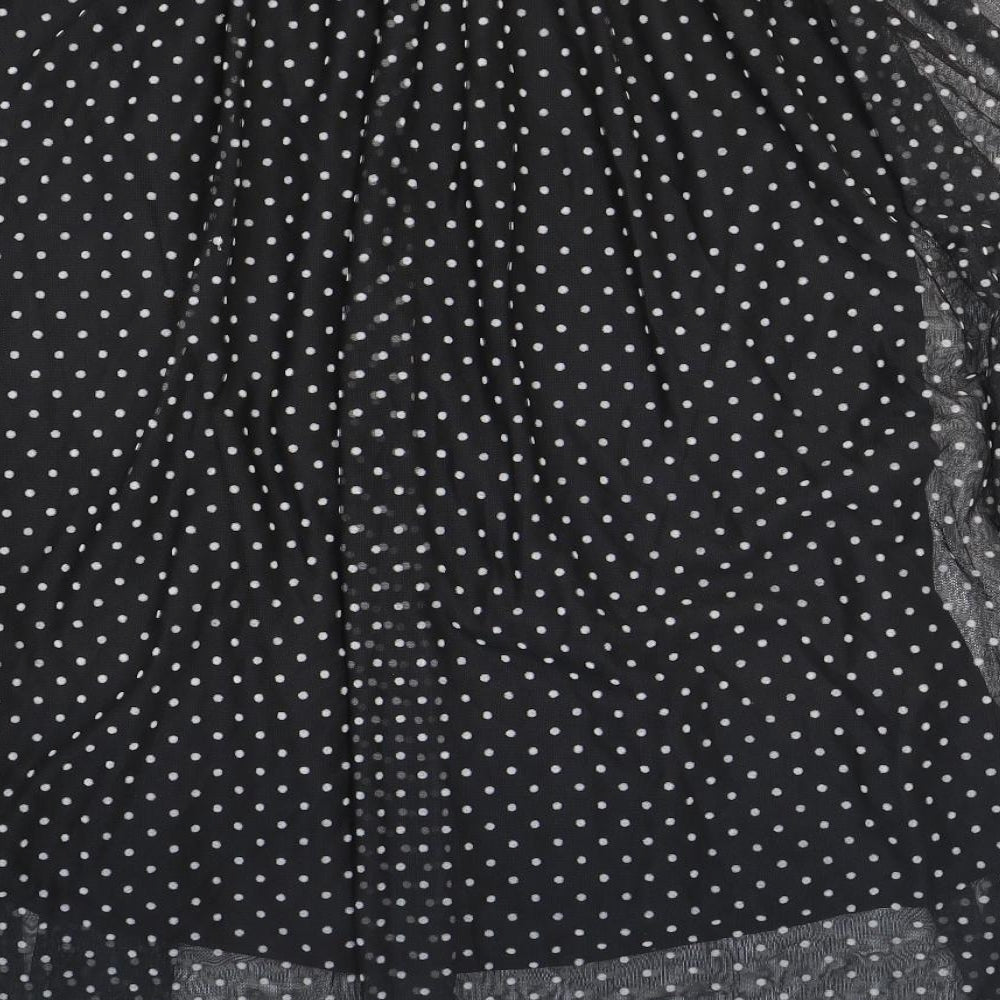 TU Womens Black Polka Dot Polyester Swing Skirt Size 14