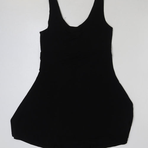 TU Womens Black Polyester A-Line Size 12 Scoop Neck Pullover