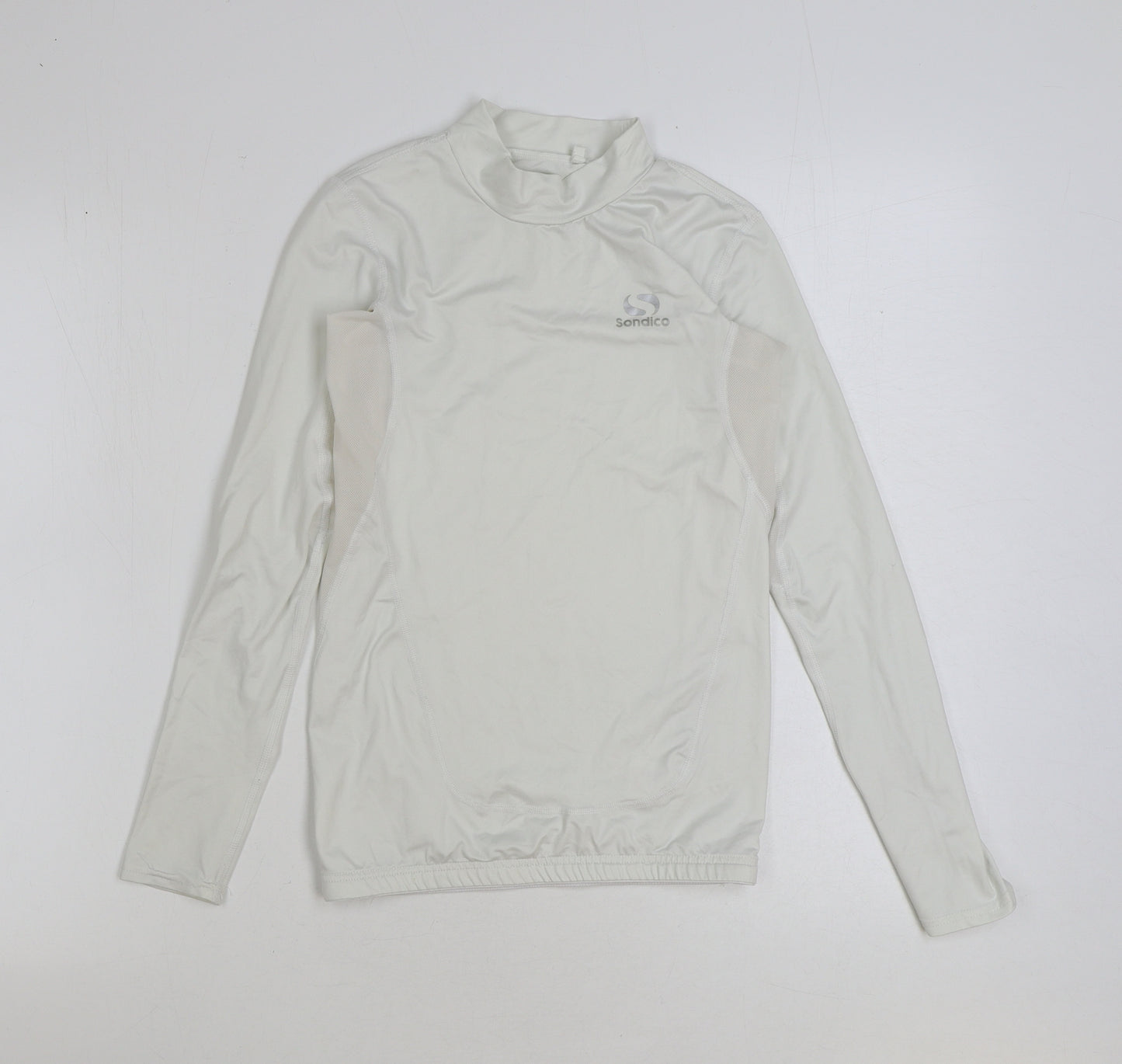 Sondico Boys White Nylon Basic T-Shirt Size 13 Years Boat Neck Pullover