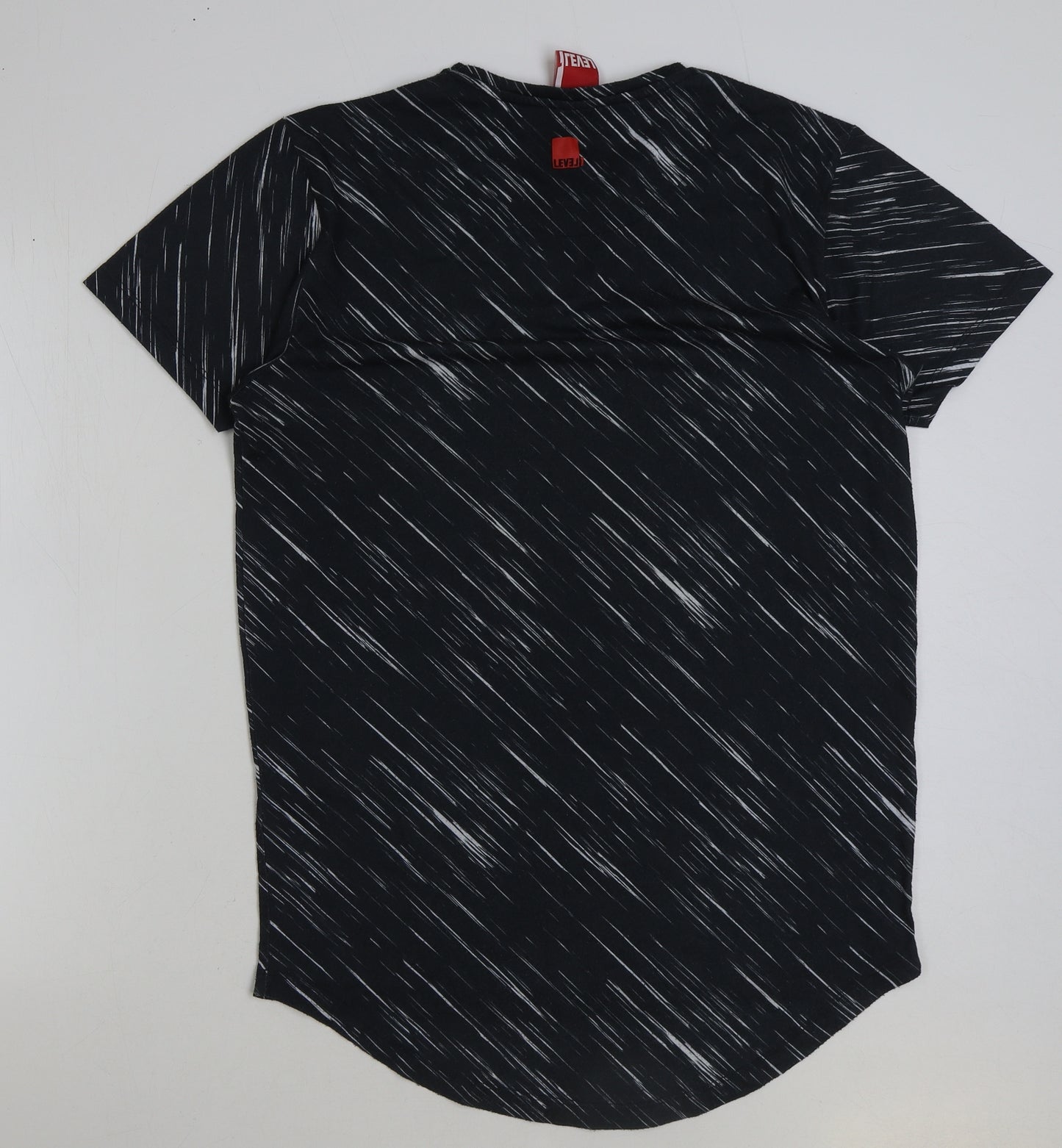 Levi's Mens Grey Geometric Polyester T-Shirt Size L Round Neck