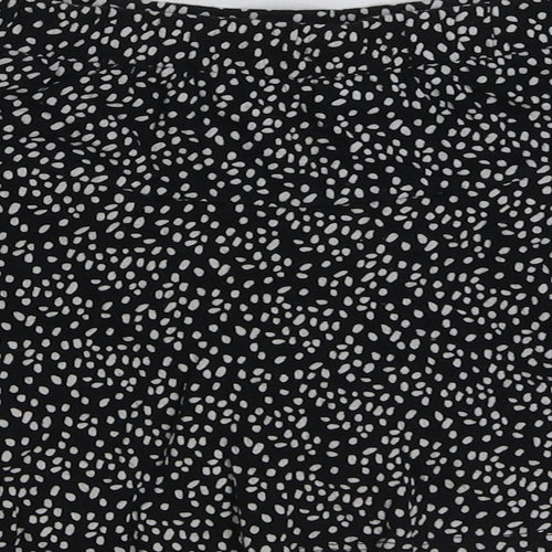 F&F Girls Black Geometric Cotton Mini Skirt Size 6-7 Years Regular Pull On