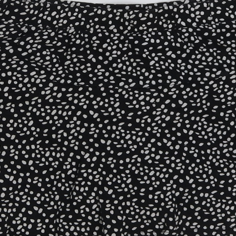 F&F Girls Black Geometric Cotton Mini Skirt Size 6-7 Years Regular Pull On