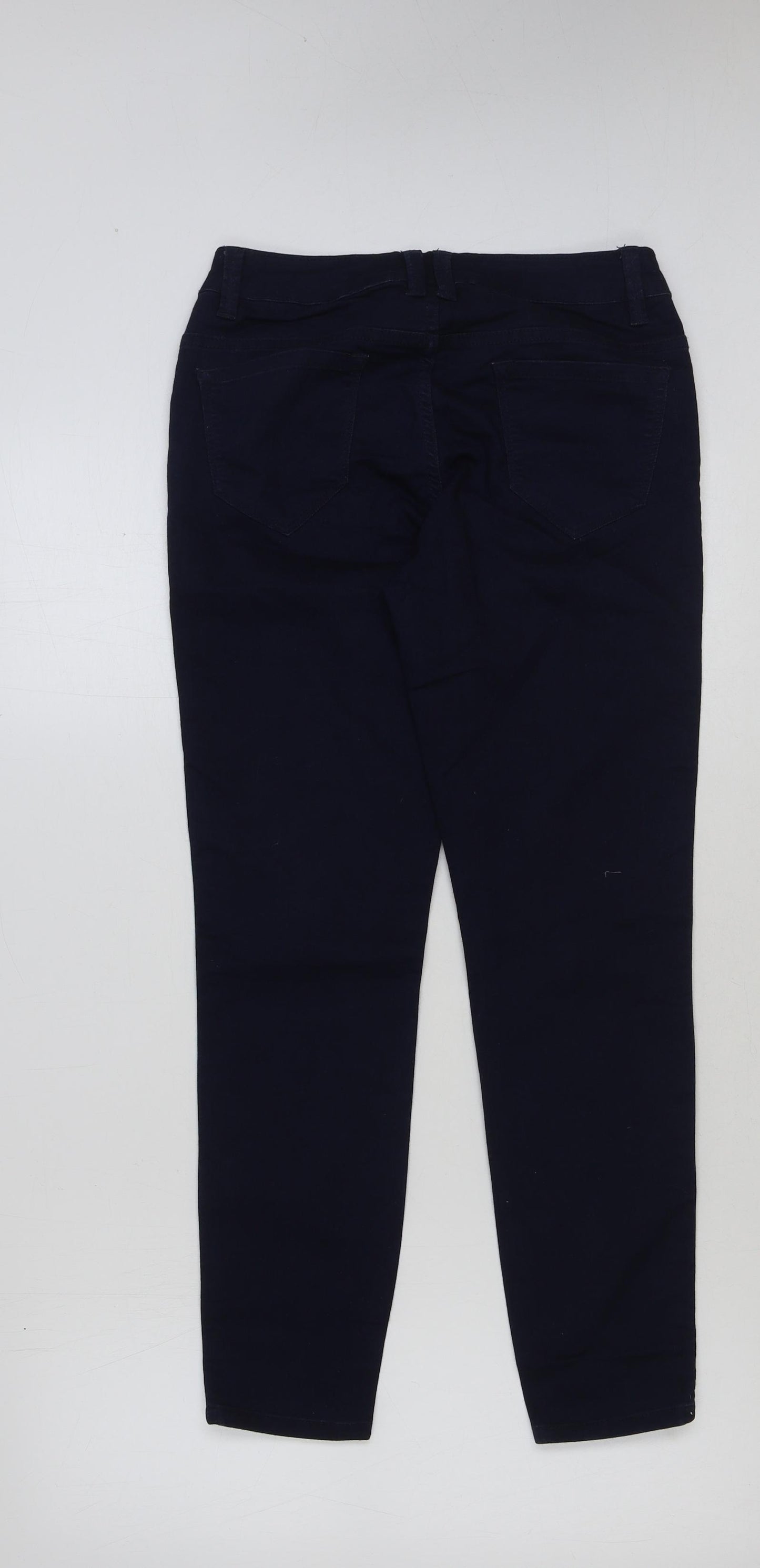 YESYES Womens Blue Cotton Skinny Jeans Size 10 L27 in Regular Button