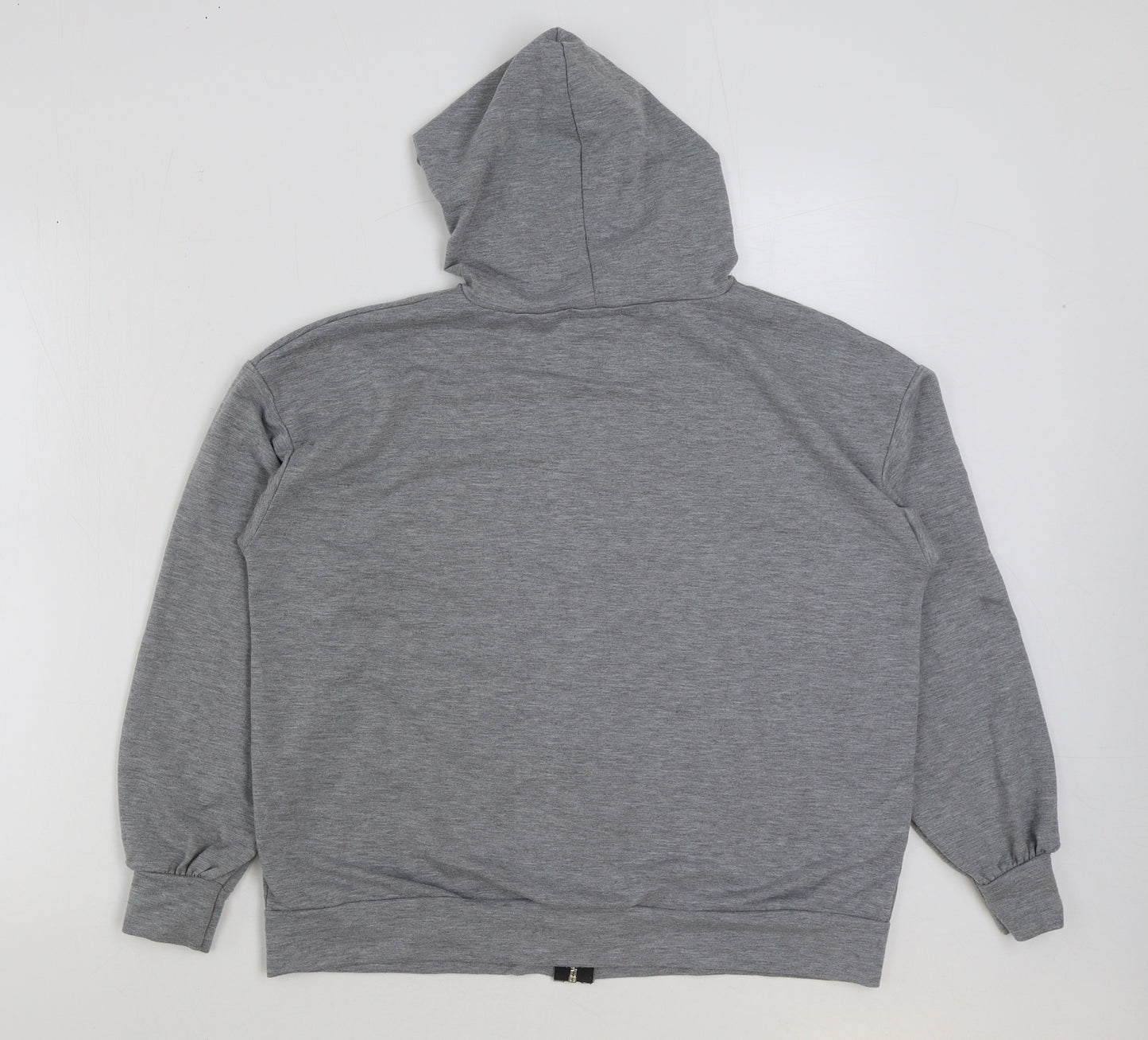 Boohoo Womens Grey Polyester Full Zip Hoodie Size 12 Zip