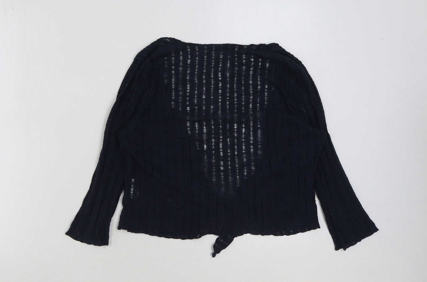 Marks and Spencer Womens Blue V-Neck Polyester Cardigan Jumper Size 14