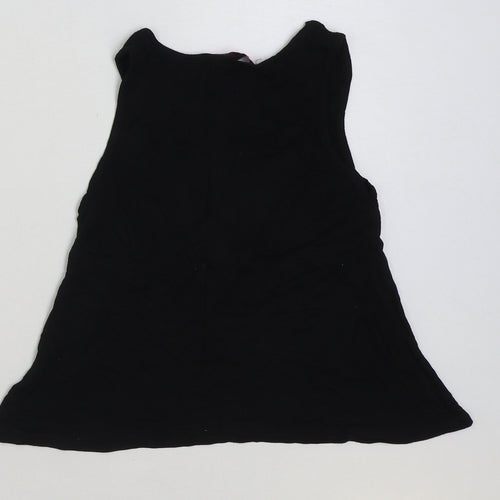 Boohoo Womens Black Polyester Basic Tank Size 10 Scoop Neck