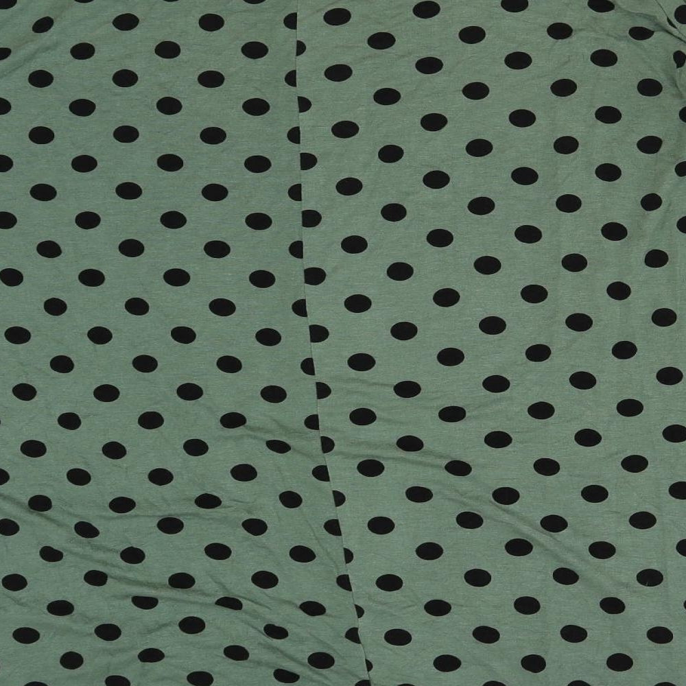 Yours Womens Green Polka Dot Viscose Basic T-Shirt Size 18 Round Neck - Cut Out