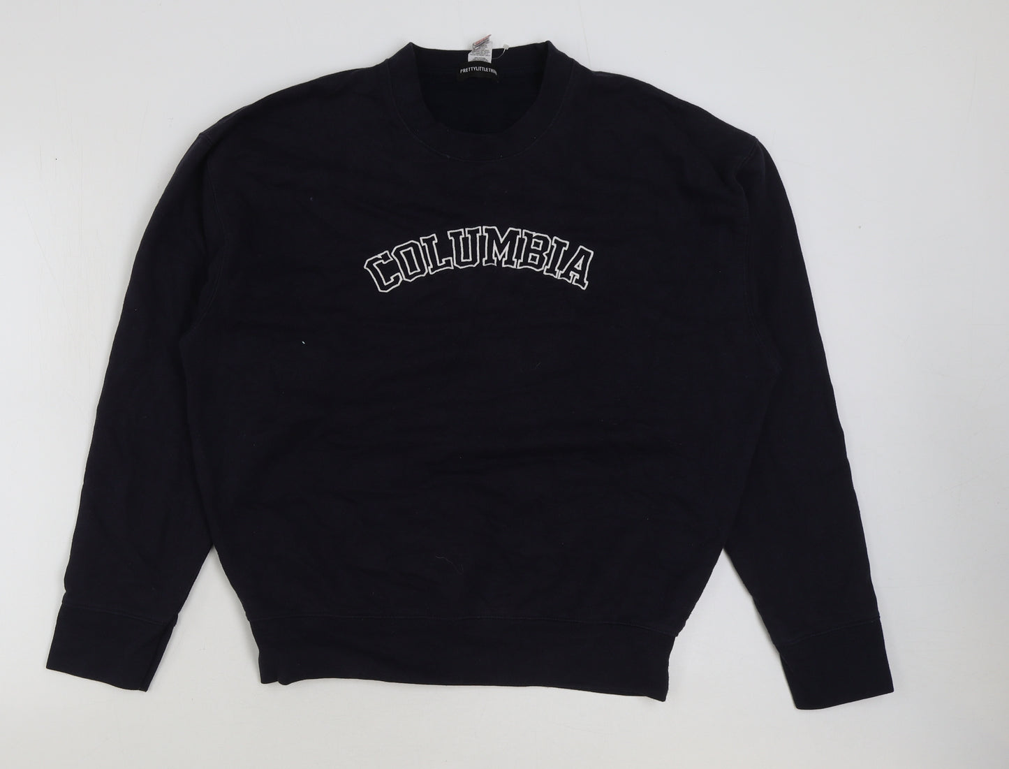 PRETTYLITTLETHING Womens Blue Cotton Pullover Sweatshirt Size L Pullover - Columbia