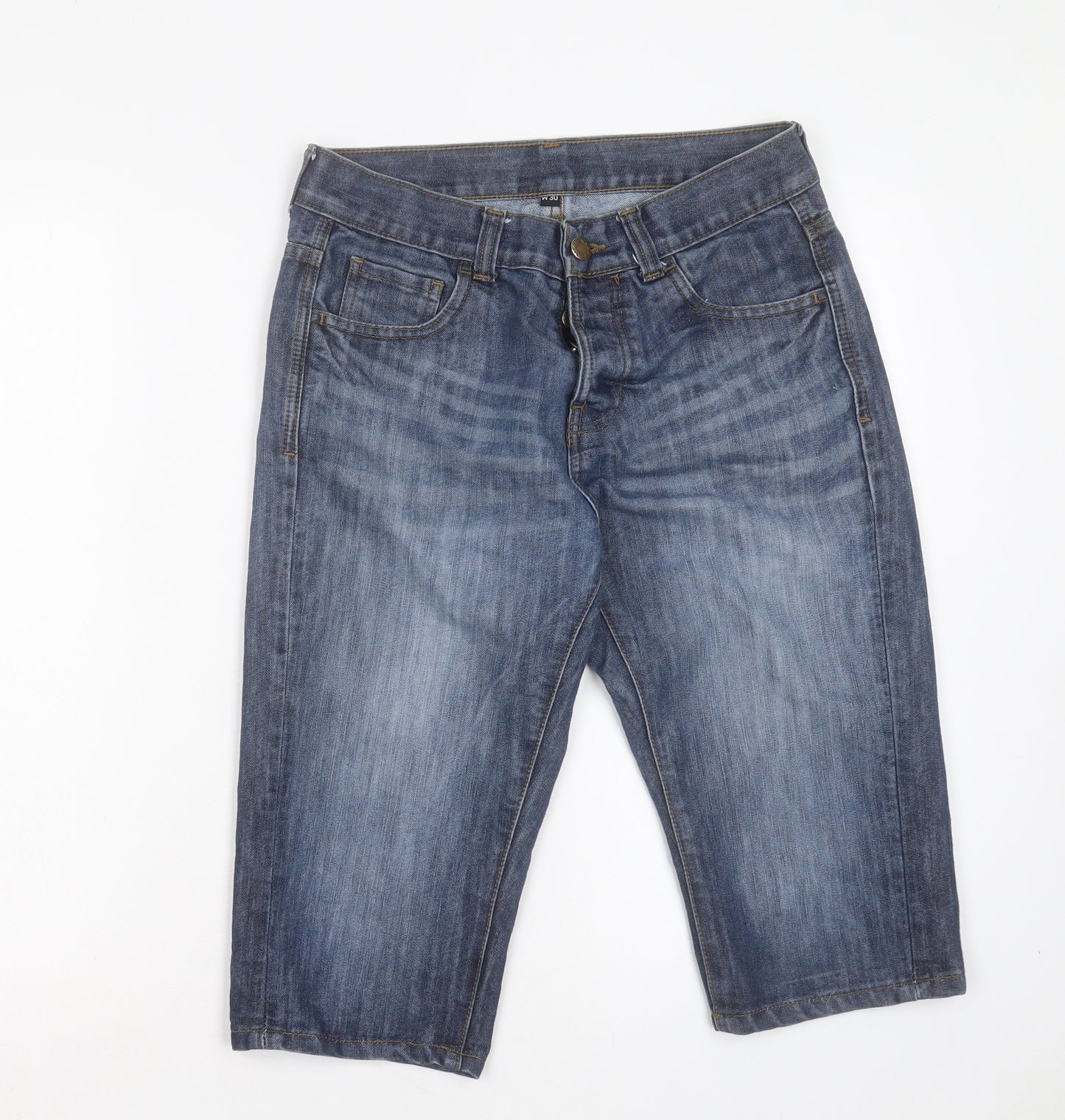 Denim & Co. Mens Blue Cotton Bermuda Shorts Size 30 in L15 in Regular Button