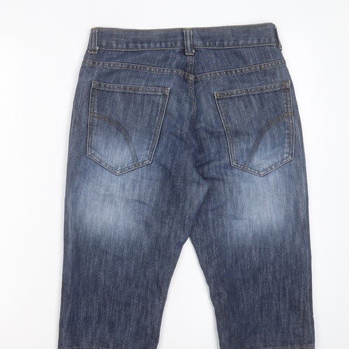 Denim & Co. Mens Blue Cotton Bermuda Shorts Size 30 in L15 in Regular Button