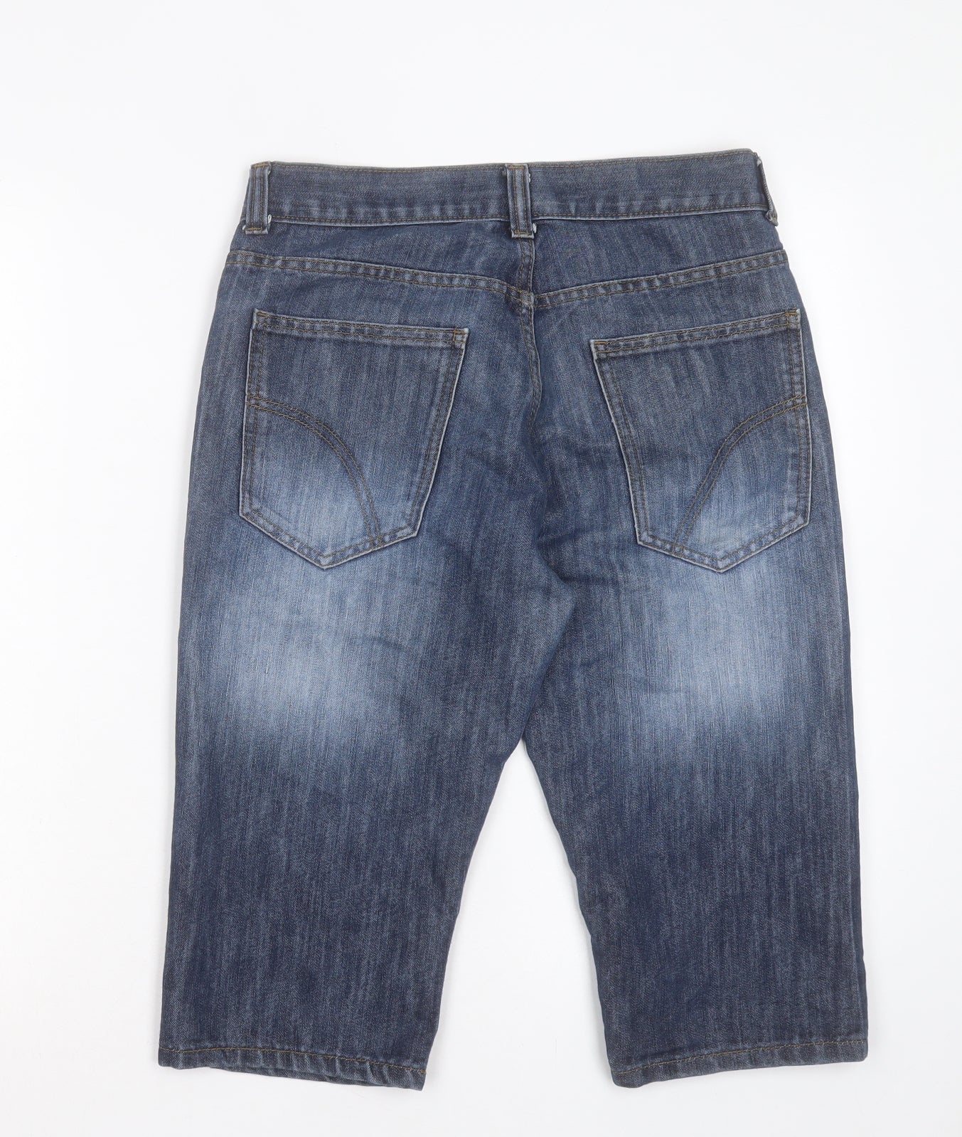 Denim & Co. Mens Blue Cotton Bermuda Shorts Size 30 in L15 in Regular Button