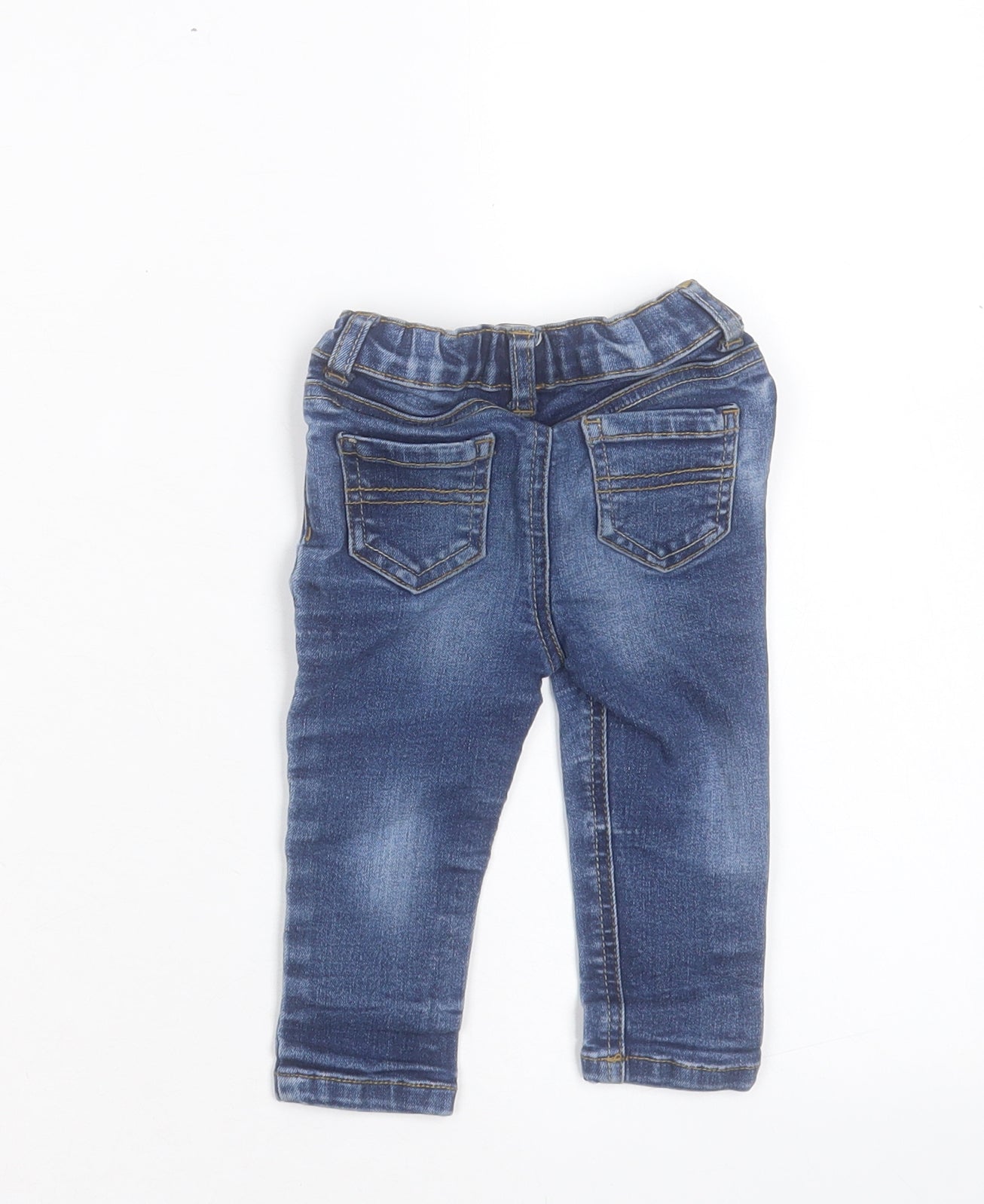 Denim & Co. Baby Blue Cotton Capri Jeans Size 6-9 Months Button