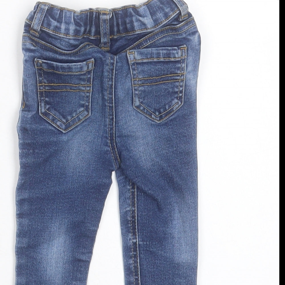 Denim & Co. Baby Blue Cotton Capri Jeans Size 6-9 Months Button