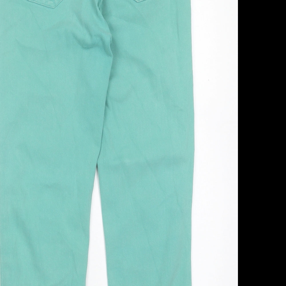 White Stuff Womens Green Cotton Cropped Jeans Size 8 L22 in Regular Button