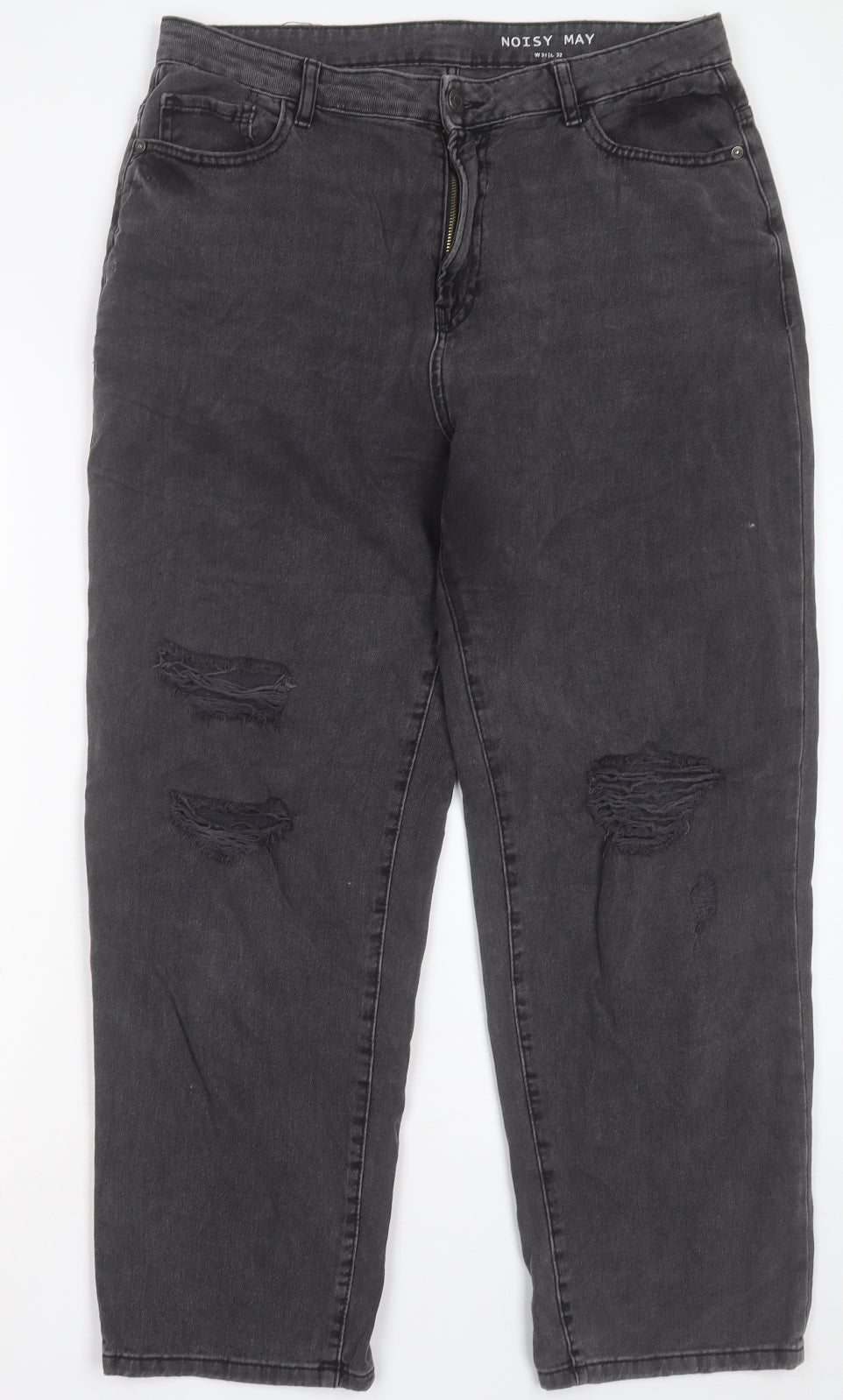 Noisy may Mens Grey Cotton Straight Jeans Size 31 in L32 in Regular Button