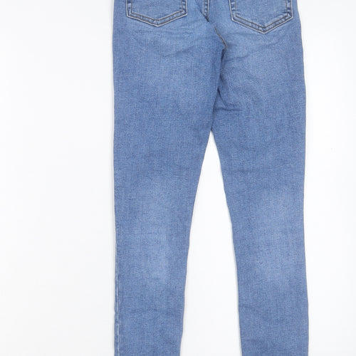 Denim & Co. Womens Blue Cotton Skinny Jeans Size 6 L27 in Regular Button