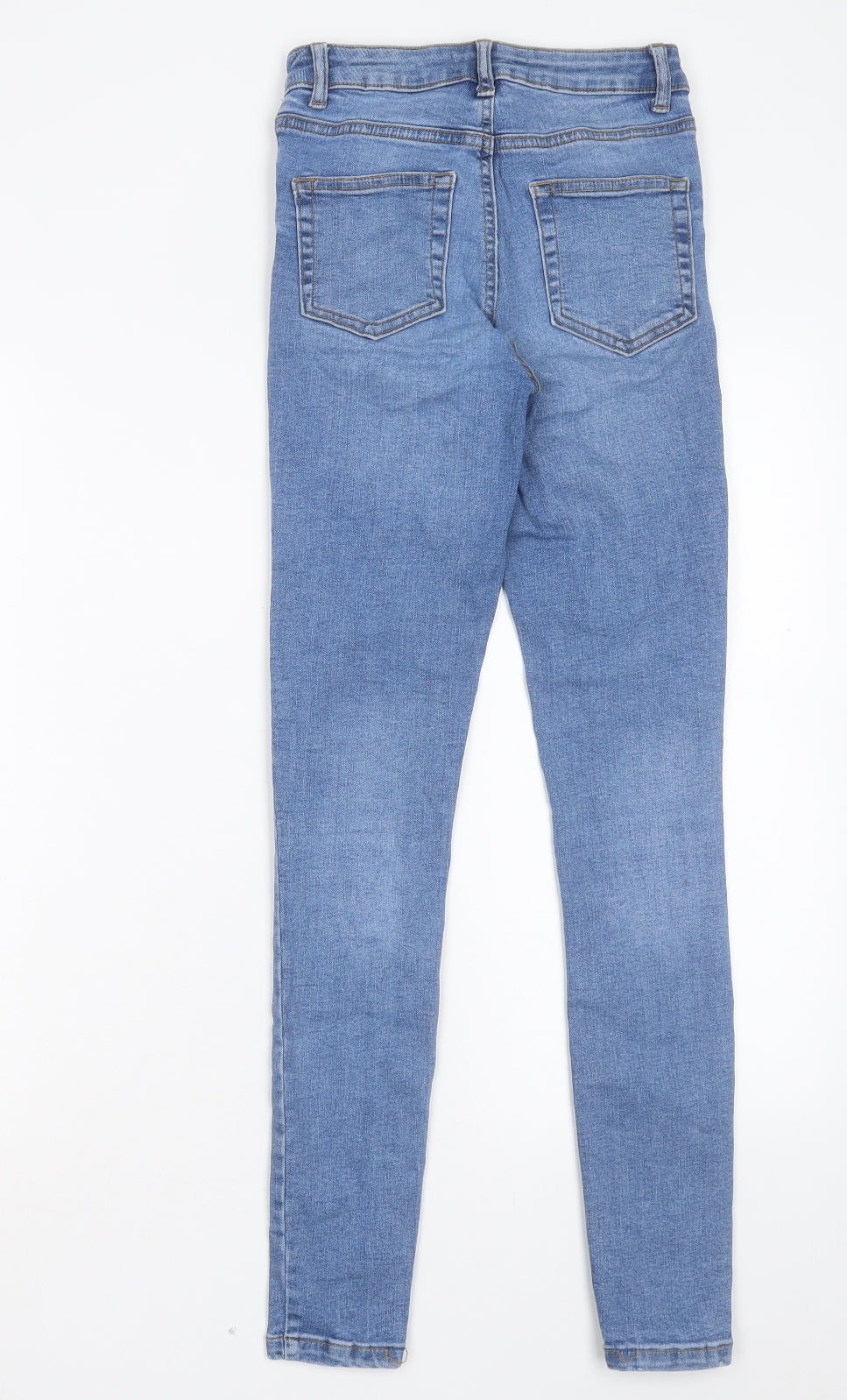 Denim & Co. Womens Blue Cotton Skinny Jeans Size 6 L27 in Regular Button