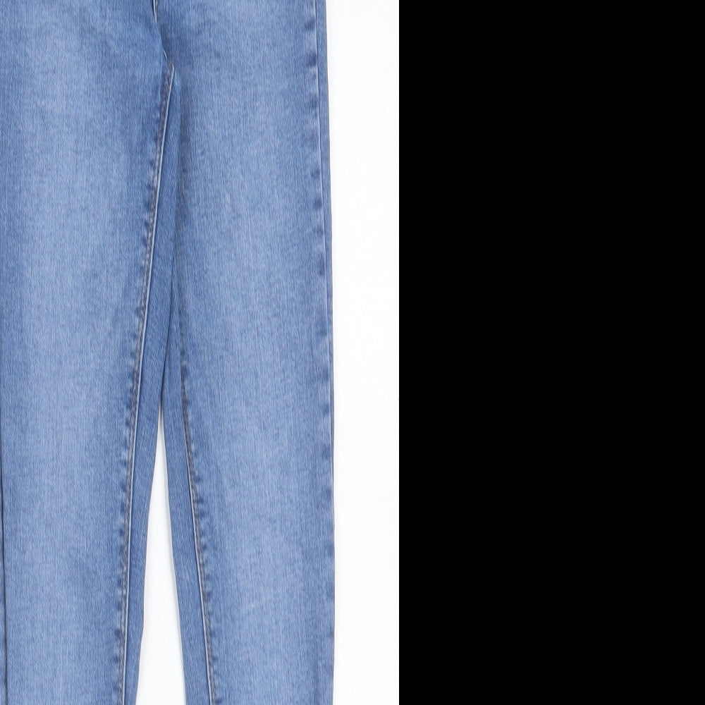 Denim & Co. Womens Blue Cotton Skinny Jeans Size 6 L27 in Regular Button
