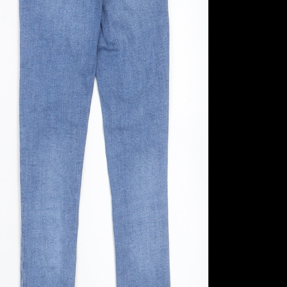 Denim & Co. Womens Blue Cotton Skinny Jeans Size 6 L27 in Regular Button