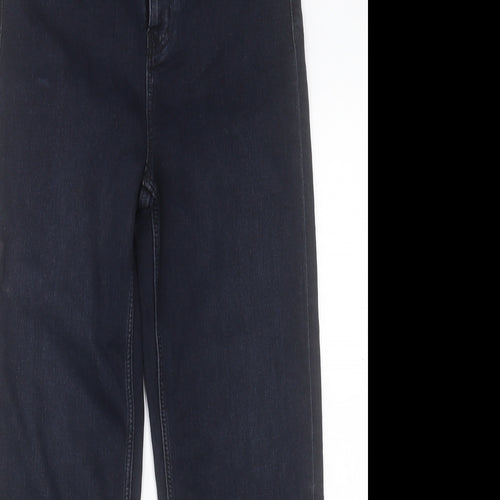 Marks and Spencer Womens Blue Cotton Cropped Jeans Size 10 L26 in Regular Button