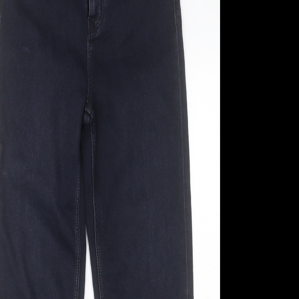 Marks and Spencer Womens Blue Cotton Cropped Jeans Size 10 L26 in Regular Button