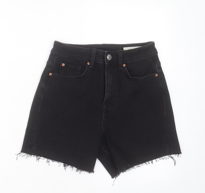 Marks and Spencer Womens Black Camel Cut-Off Shorts Size 6 L5 in Regular Button
