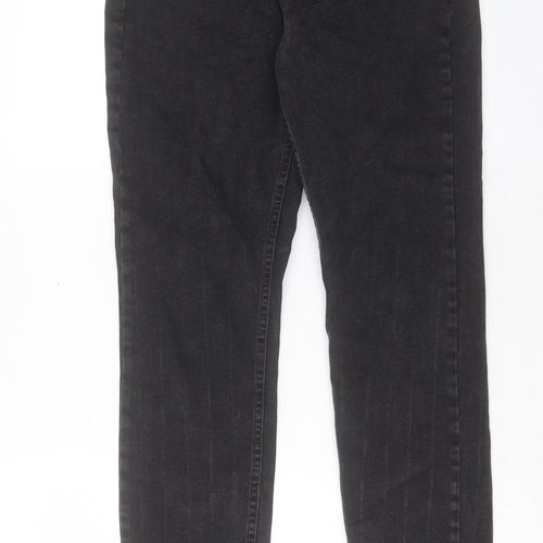 ASOS Womens Black Cotton Straight Jeans Size 25 in L36 in Regular Button