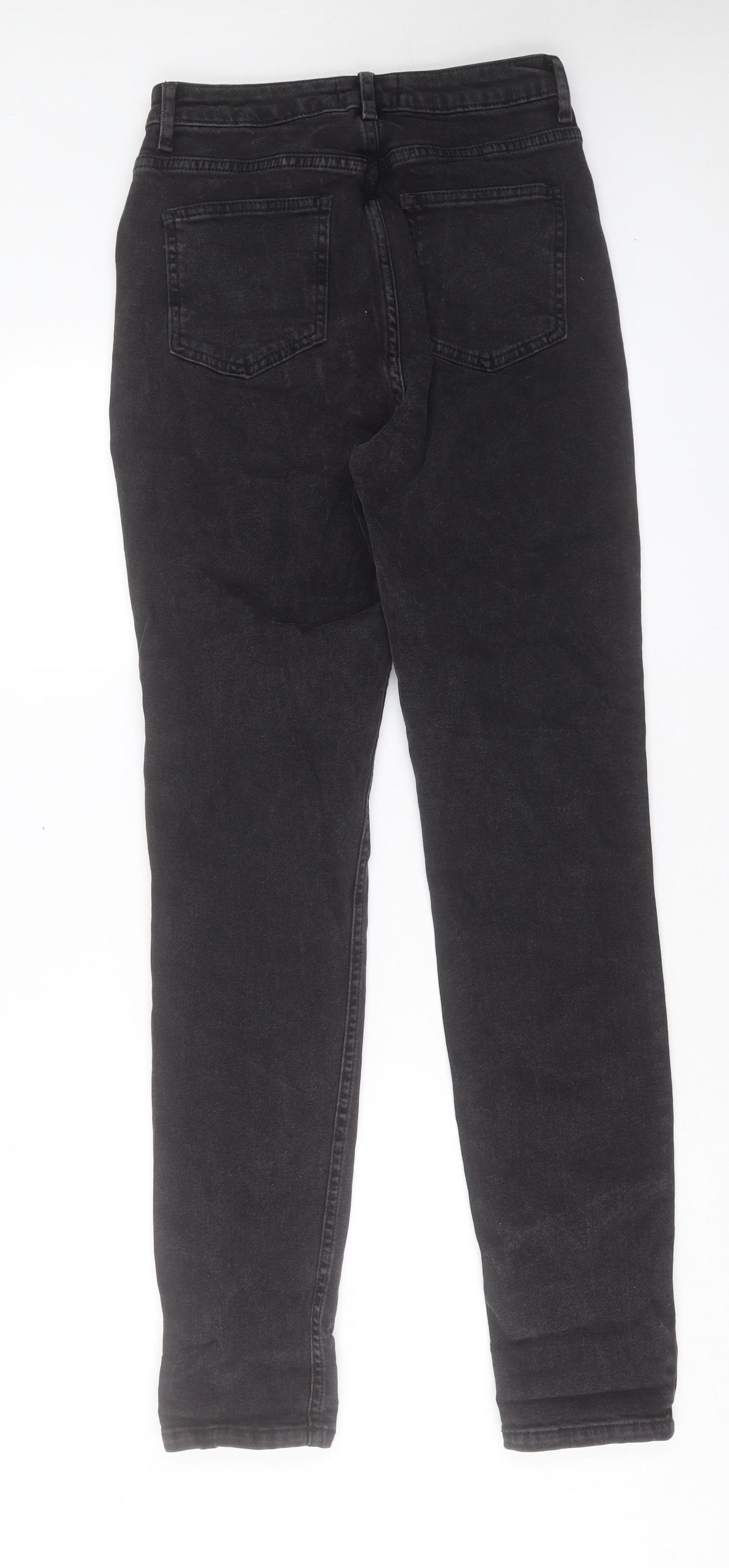 ASOS Womens Black Cotton Straight Jeans Size 25 in L36 in Regular Button