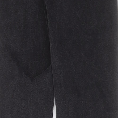 ASOS Womens Black Cotton Straight Jeans Size 25 in L36 in Regular Button