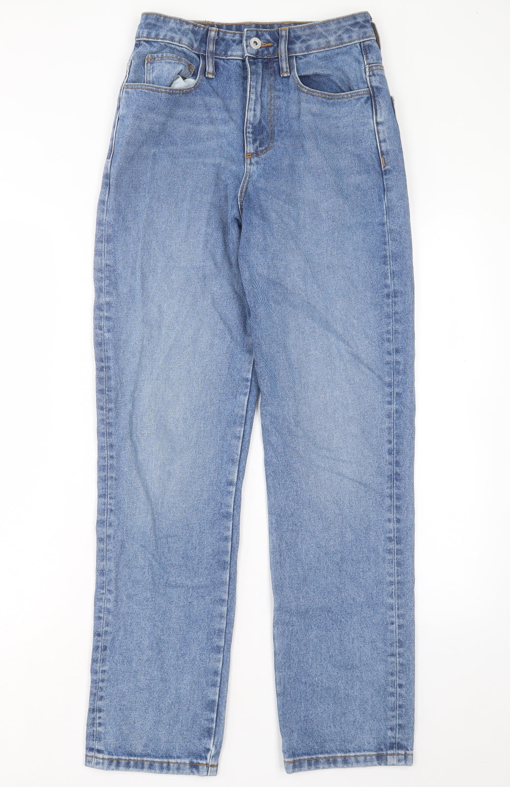 COLLUSION Womens Blue Cotton Straight Jeans Size 26 in L31 in Regular Button