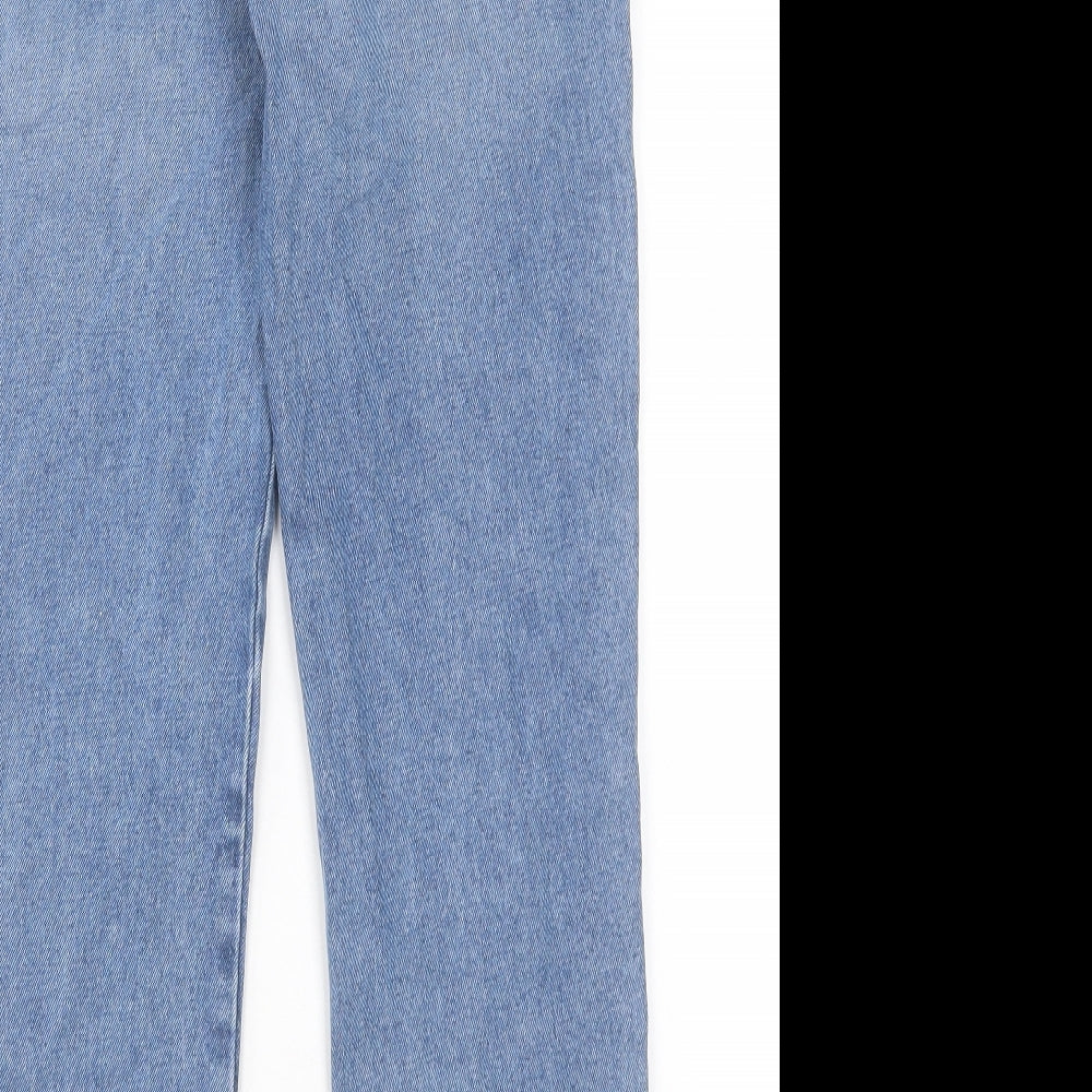 COLLUSION Womens Blue Cotton Straight Jeans Size 26 in L31 in Regular Button